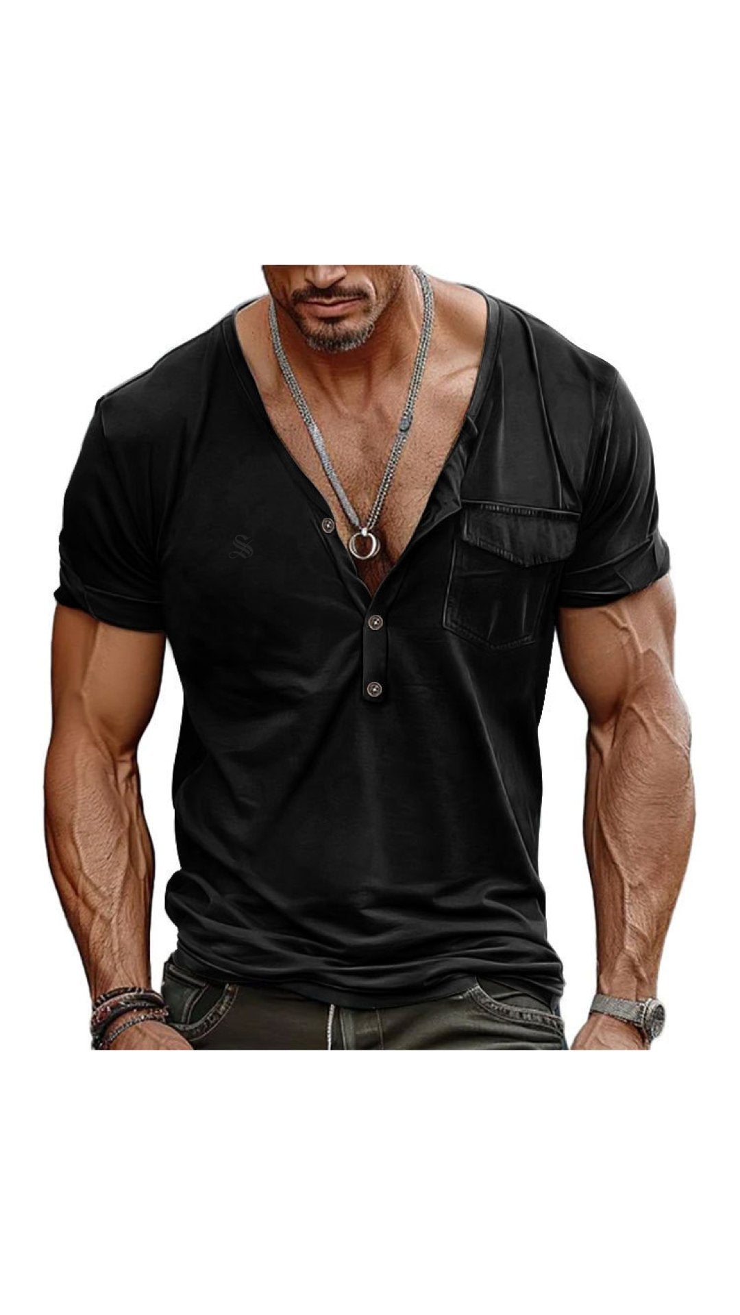 Charman 2 - V-Neck T-Shirt for Men - Sarman Fashion - Wholesale Clothing Fashion Brand for Men from Canada