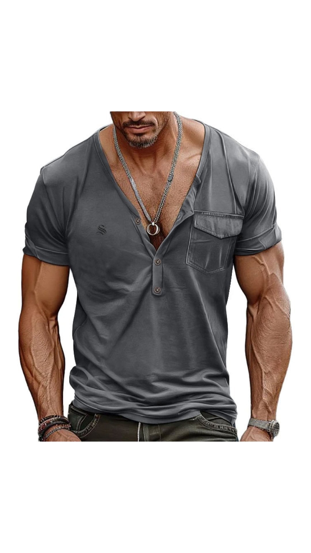 Charman 2 - V-Neck T-Shirt for Men - Sarman Fashion - Wholesale Clothing Fashion Brand for Men from Canada