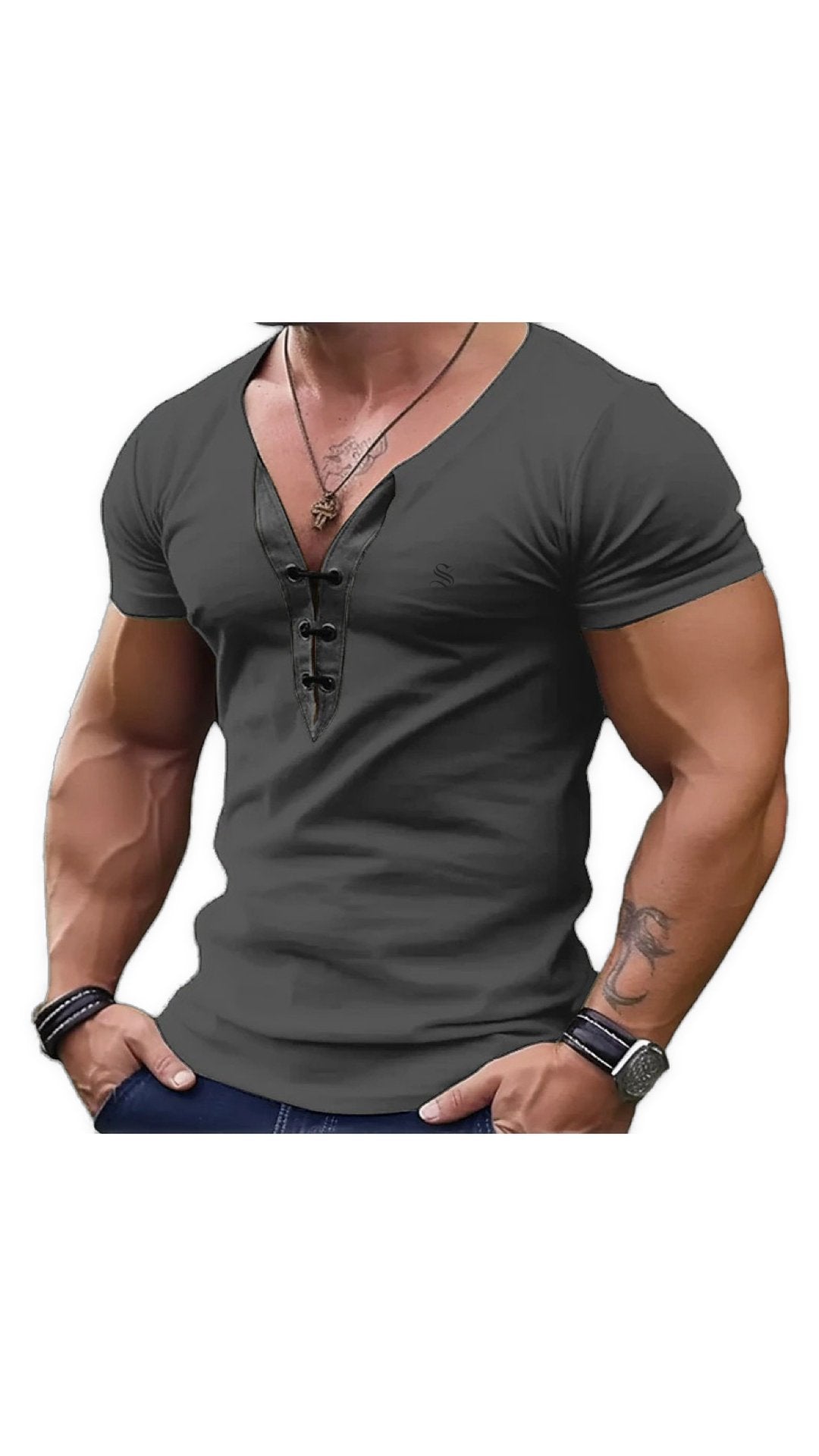 Charman - V-Neck T-Shirt for Men - Sarman Fashion - Wholesale Clothing Fashion Brand for Men from Canada