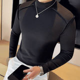 EWB - High Neck Long Sleeve Shirt for Men - Sarman Fashion - Wholesale Clothing Fashion Brand for Men from Canada