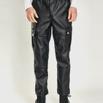 FRTU 2 - Black Pu-Leather Pant’s for Men - Sarman Fashion - Wholesale Clothing Fashion Brand for Men from Canada