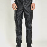 FRTU 2 - Black Pu-Leather Pant’s for Men - Sarman Fashion - Wholesale Clothing Fashion Brand for Men from Canada