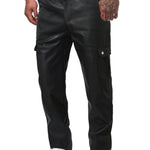 FRTU 3 - Black Pu-Leather Pant’s for Men - Sarman Fashion - Wholesale Clothing Fashion Brand for Men from Canada
