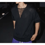 Kaob 2 - V - Neck T-Shirt for Men - Sarman Fashion - Wholesale Clothing Fashion Brand for Men from Canada