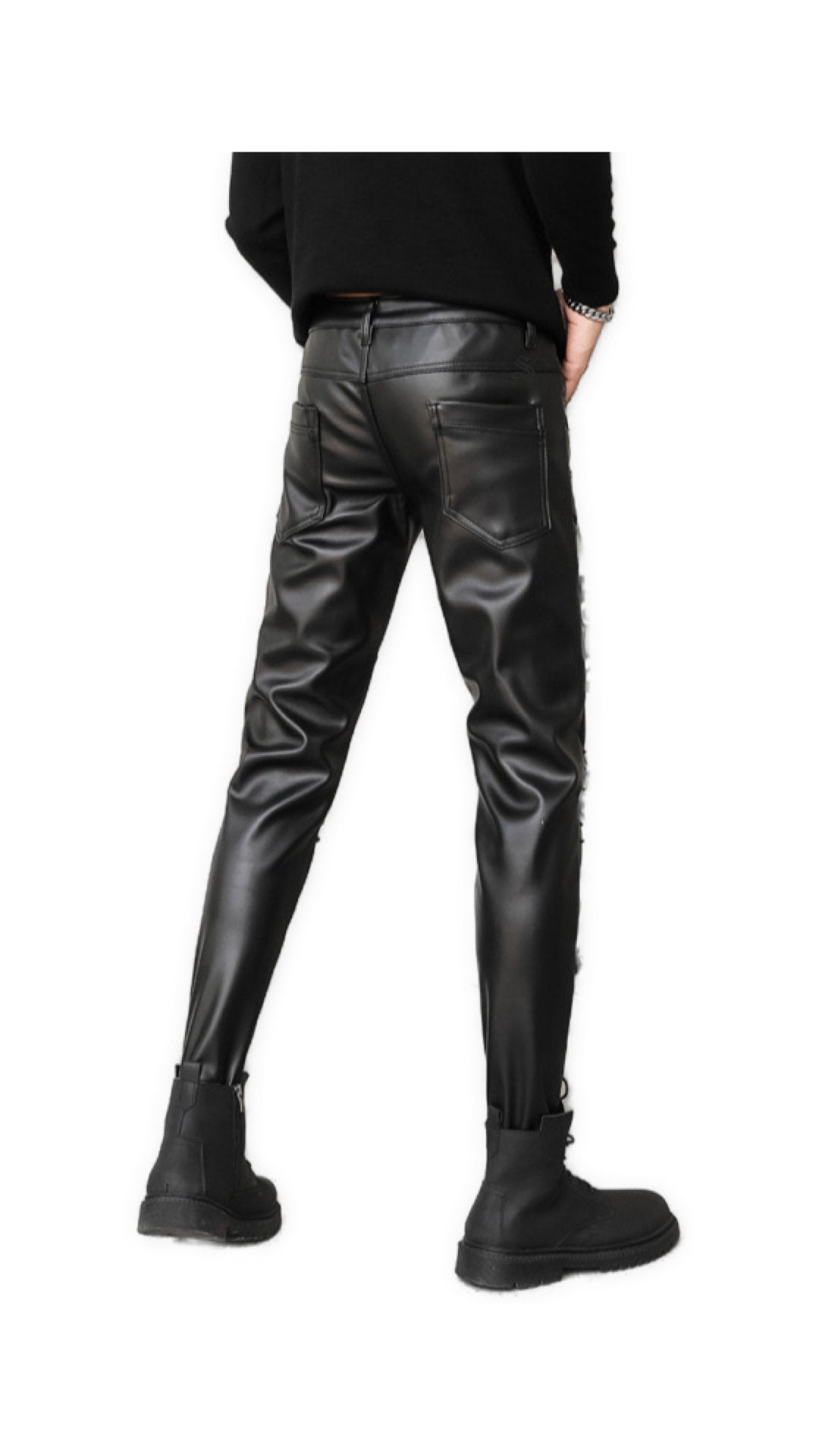 Kerbloa - Black Pu - Leather Pant’s for Men - Sarman Fashion - Wholesale Clothing Fashion Brand for Men from Canada