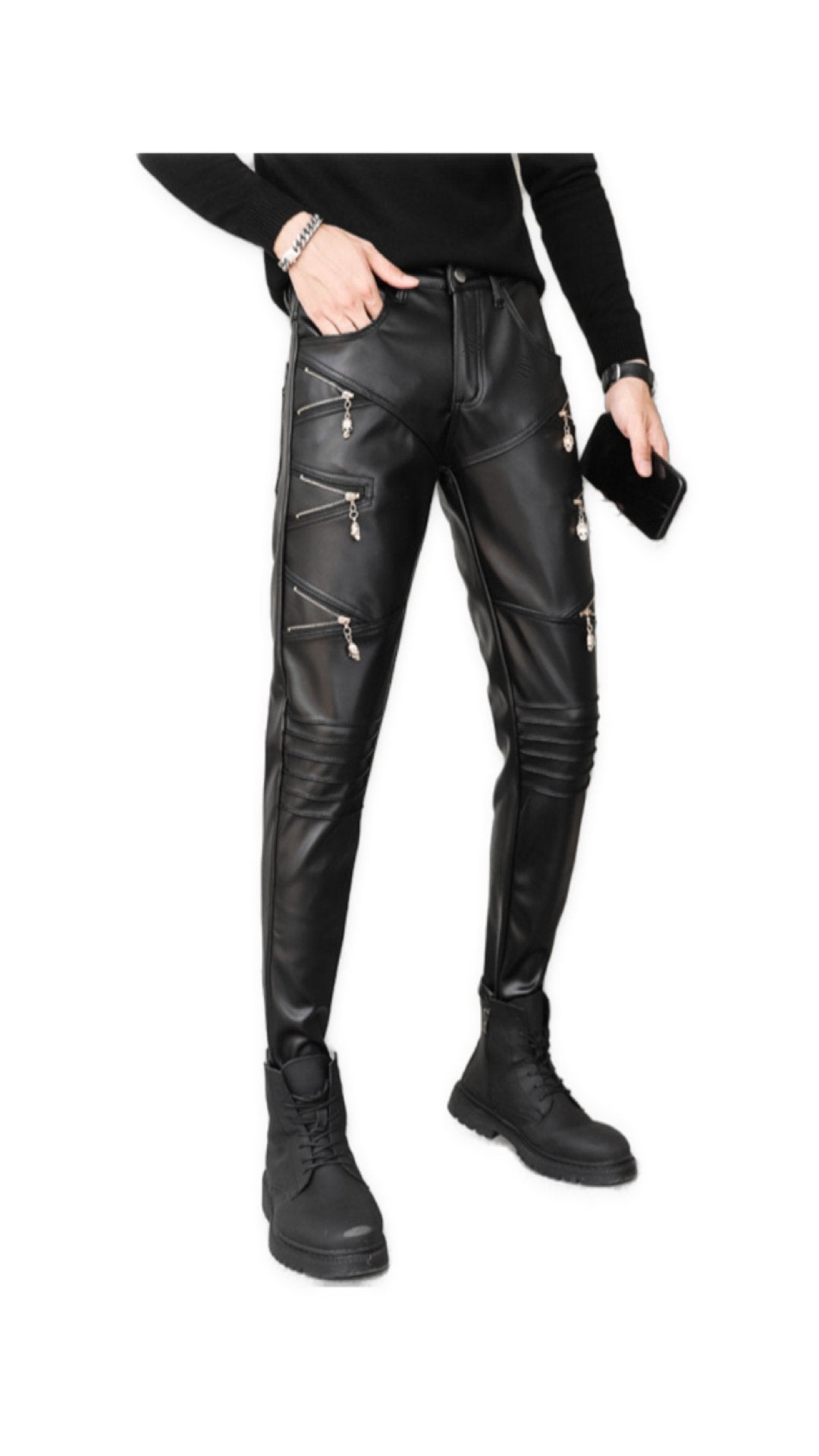 Kerbloa - Black Pu - Leather Pant’s for Men - Sarman Fashion - Wholesale Clothing Fashion Brand for Men from Canada