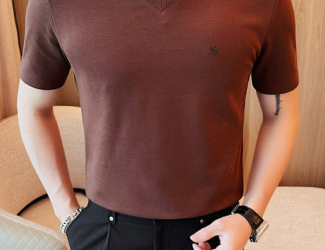 Kirki - V -Neck T-Shirt for Men - Sarman Fashion - Wholesale Clothing Fashion Brand for Men from Canada