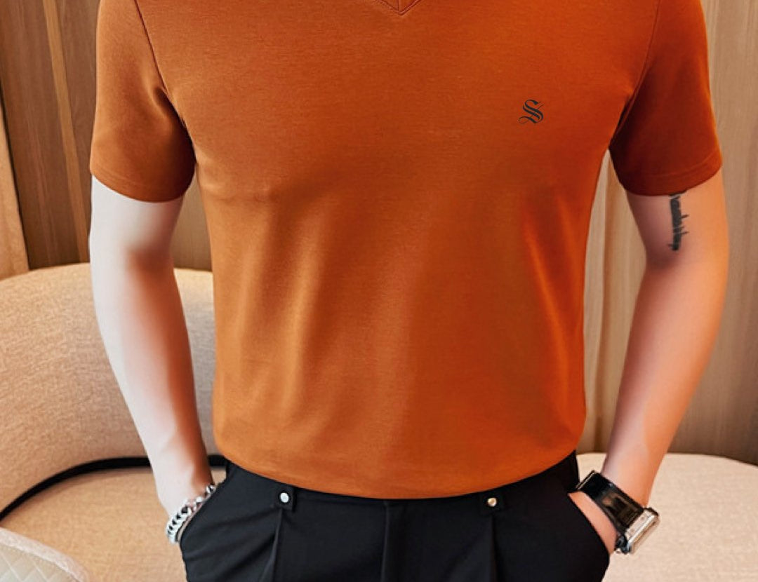 Kirki - V -Neck T-Shirt for Men - Sarman Fashion - Wholesale Clothing Fashion Brand for Men from Canada