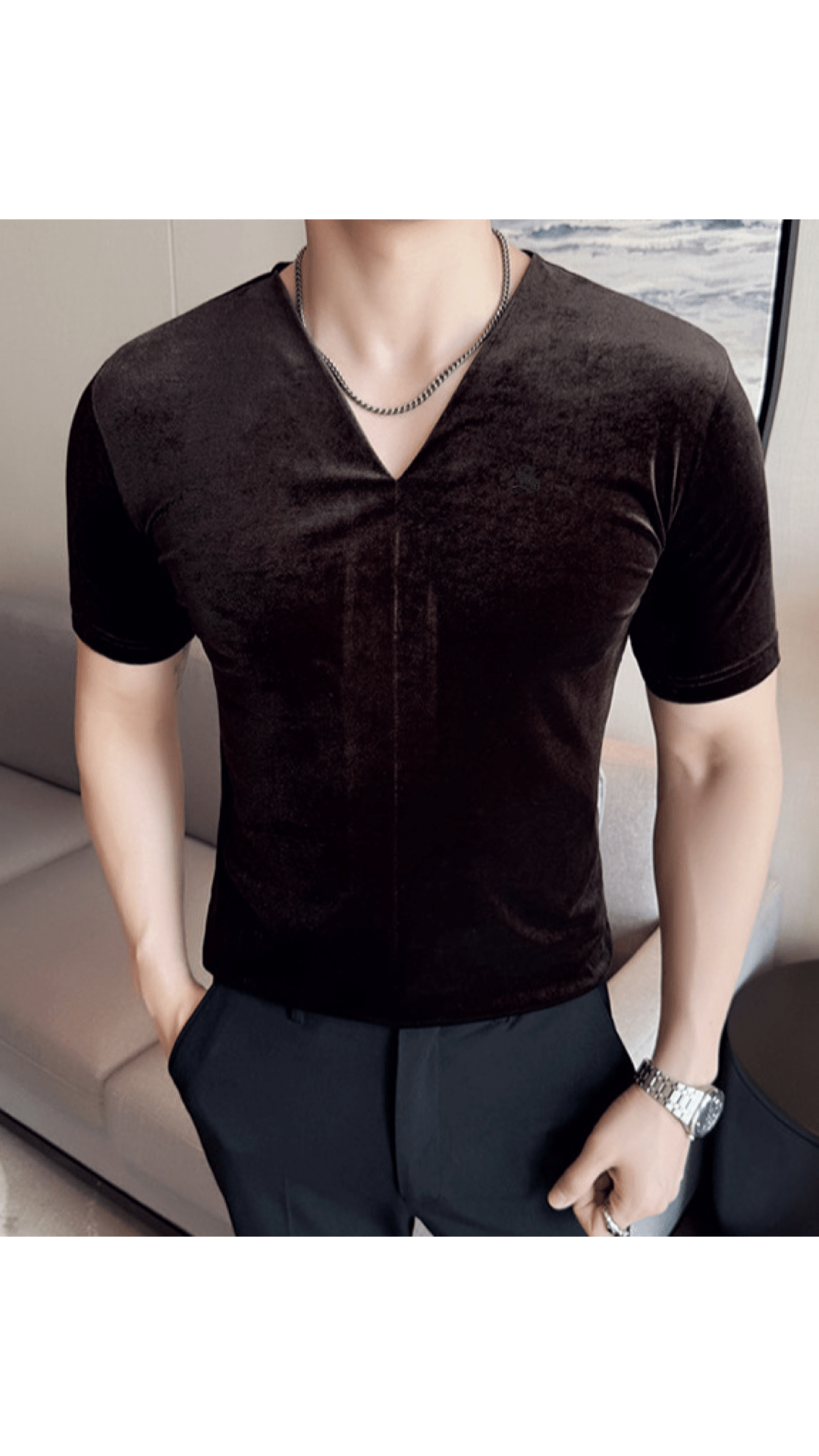 KOPS - V - Neck T-Shirt for Men - Sarman Fashion - Wholesale Clothing Fashion Brand for Men from Canada