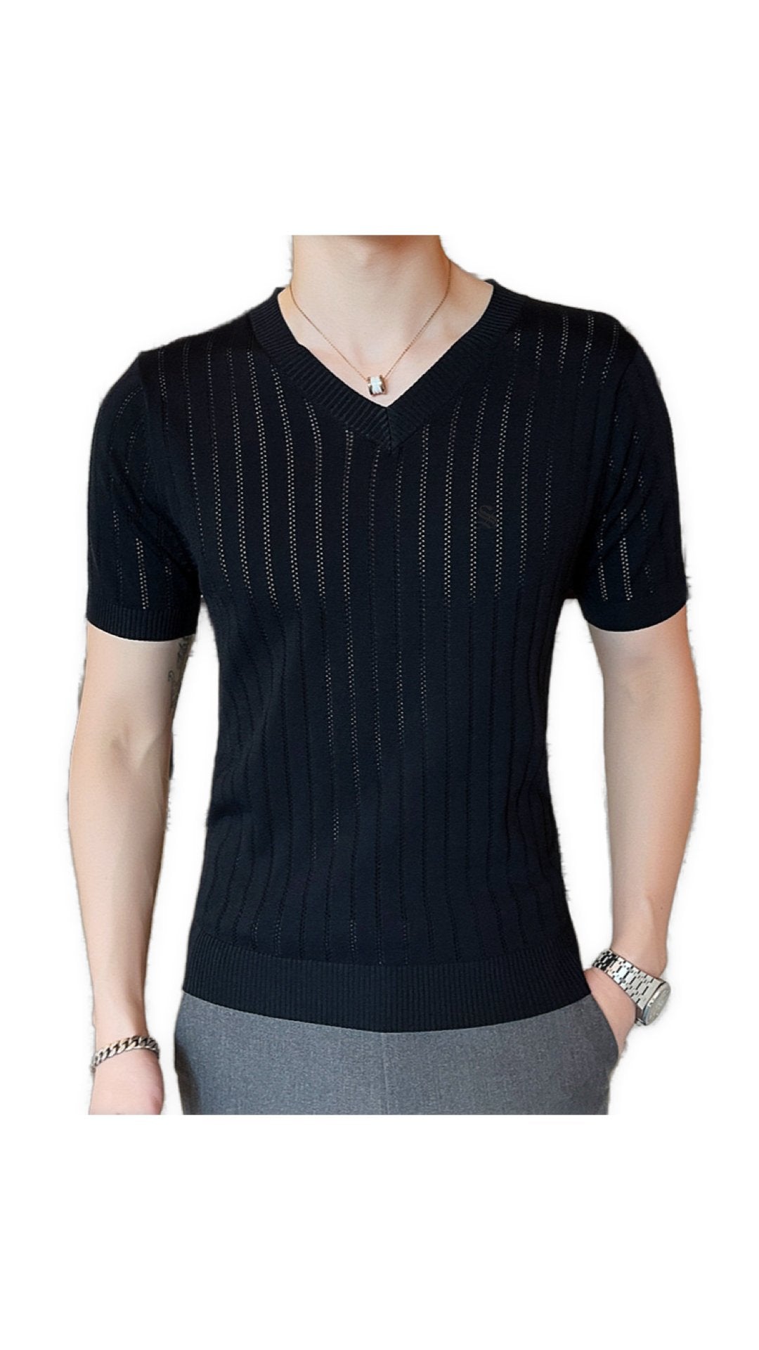 Pennsu 2 - V-Neck T-Shirt for Men - Sarman Fashion - Wholesale Clothing Fashion Brand for Men from Canada