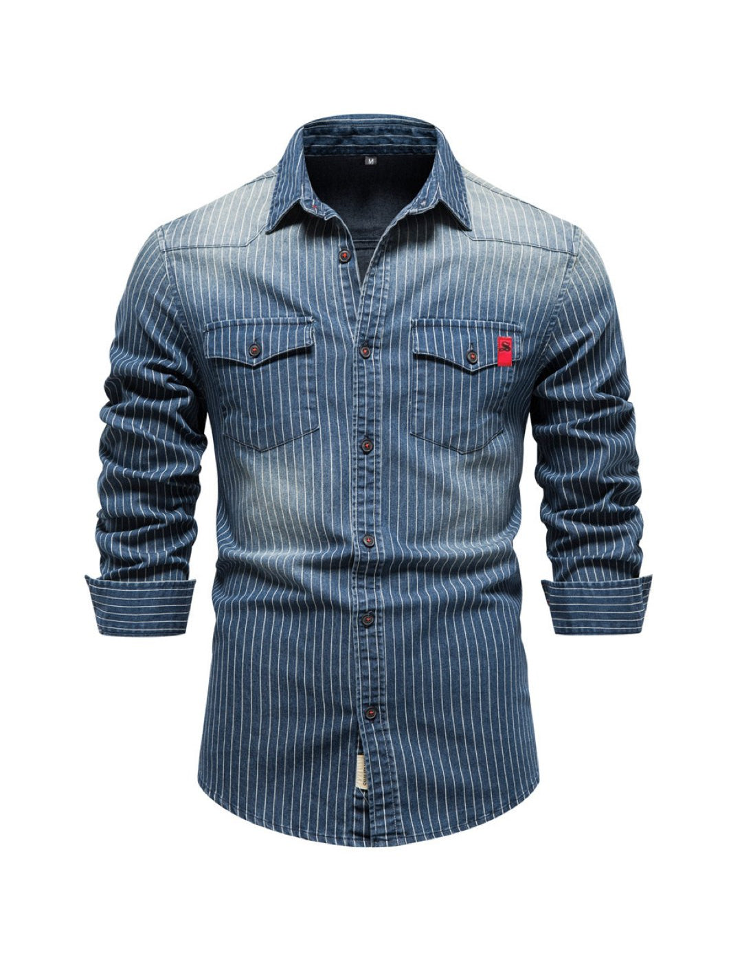 Wob 2 - Black Long Sleeves Jeans Shirt for Men - Sarman Fashion - Wholesale Clothing Fashion Brand for Men from Canada