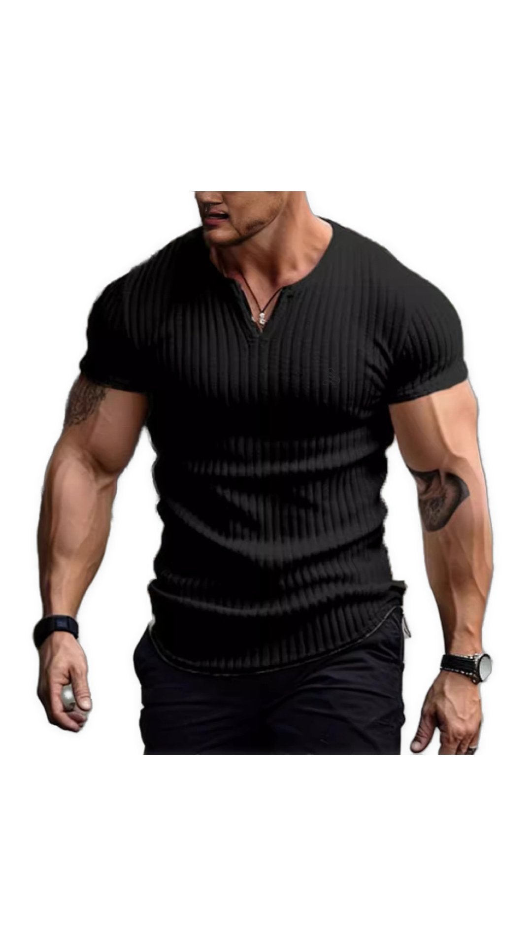 Zil - V - Neck T - Shirt for Men - Sarman Fashion - Wholesale Clothing Fashion Brand for Men from Canada