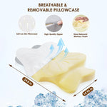 ZIMA 1 - Memory Foam Pillow for Neck and Shoulder 2 in 1 Pillow for Sleeping, Memory Foam Neck Pillows Neck Support Pillow for Side Back Stomach Sleepers Cooling Pillow with Pillowcase - Sarman Fashion - Wholesale Clothing Fashion Brand for Men from Canada