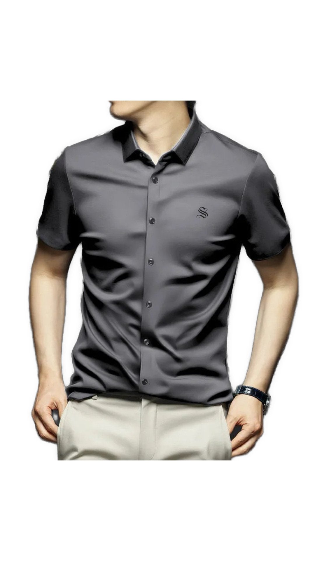 Amamo - Short Sleeves Shirt for Men - Sarman Fashion - Wholesale Clothing Fashion Brand for Men from Canada