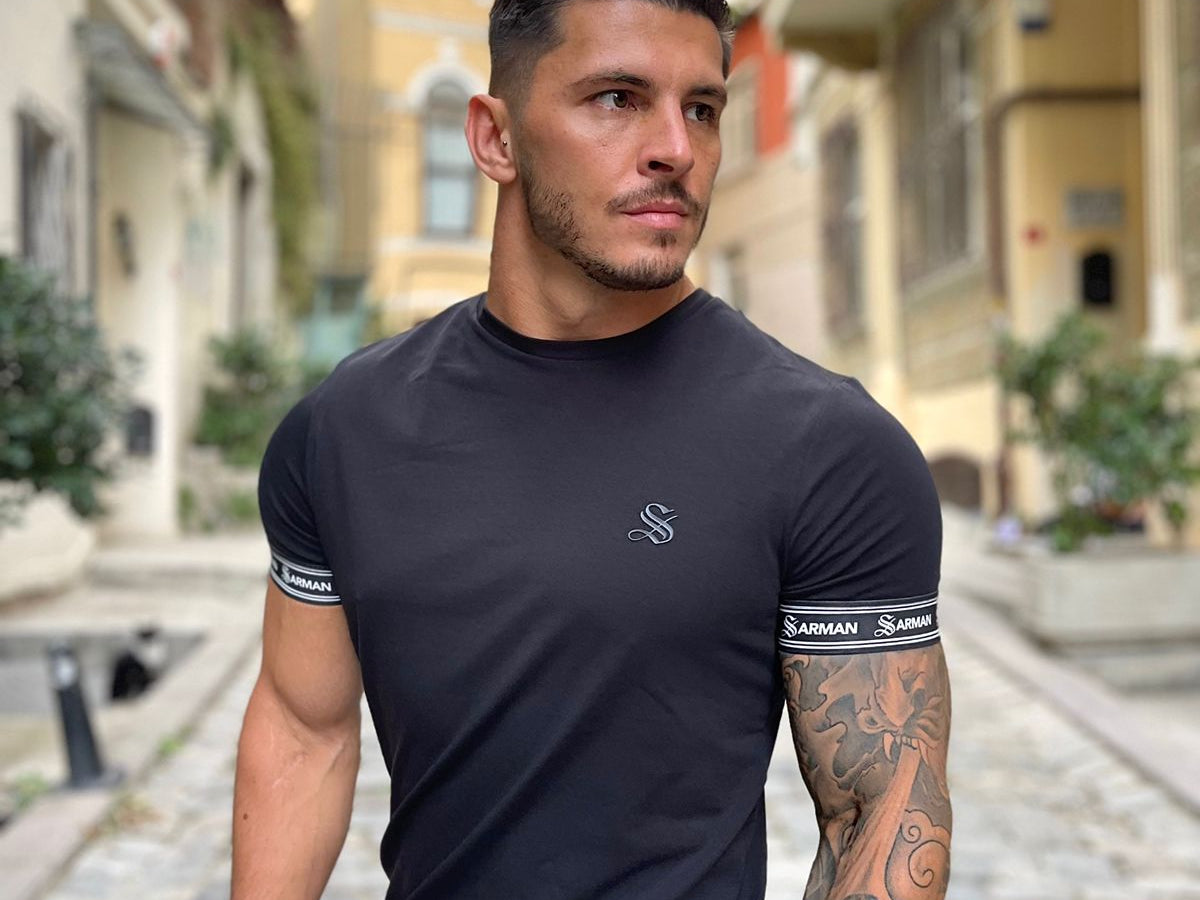 Black on Black - Black T-Shirt for Men (PRE-ORDER DISPATCH DATE 25 DECEMBER 2021) - Sarman Fashion - Wholesale Clothing Fashion Brand for Men from Canada