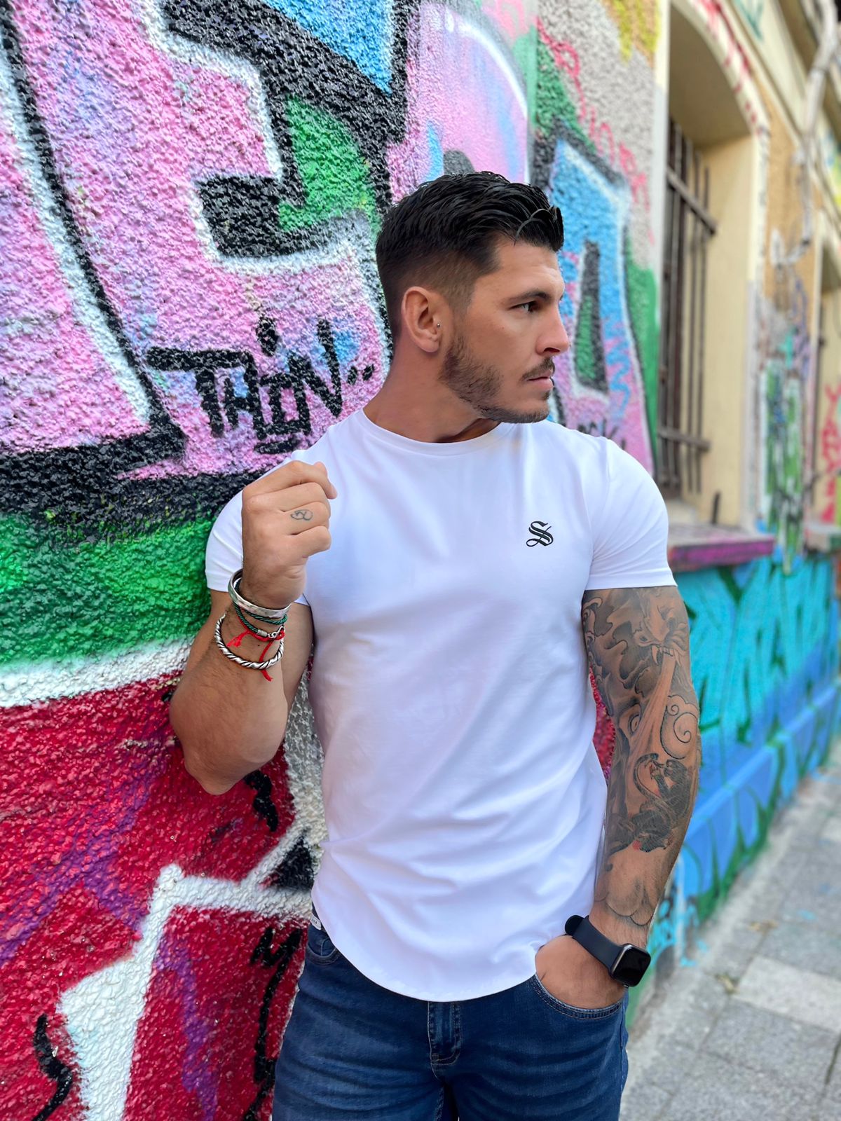 Blanco - White T-Shirt for Men (PRE-ORDER DISPATCH DATE 25 DECEMBER 2021) - Sarman Fashion - Wholesale Clothing Fashion Brand for Men from Canada