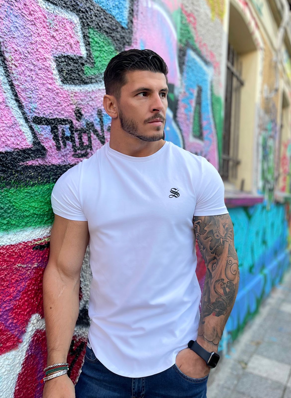 Blanco - White T-Shirt for Men (PRE-ORDER DISPATCH DATE 25 DECEMBER 2021) - Sarman Fashion - Wholesale Clothing Fashion Brand for Men from Canada