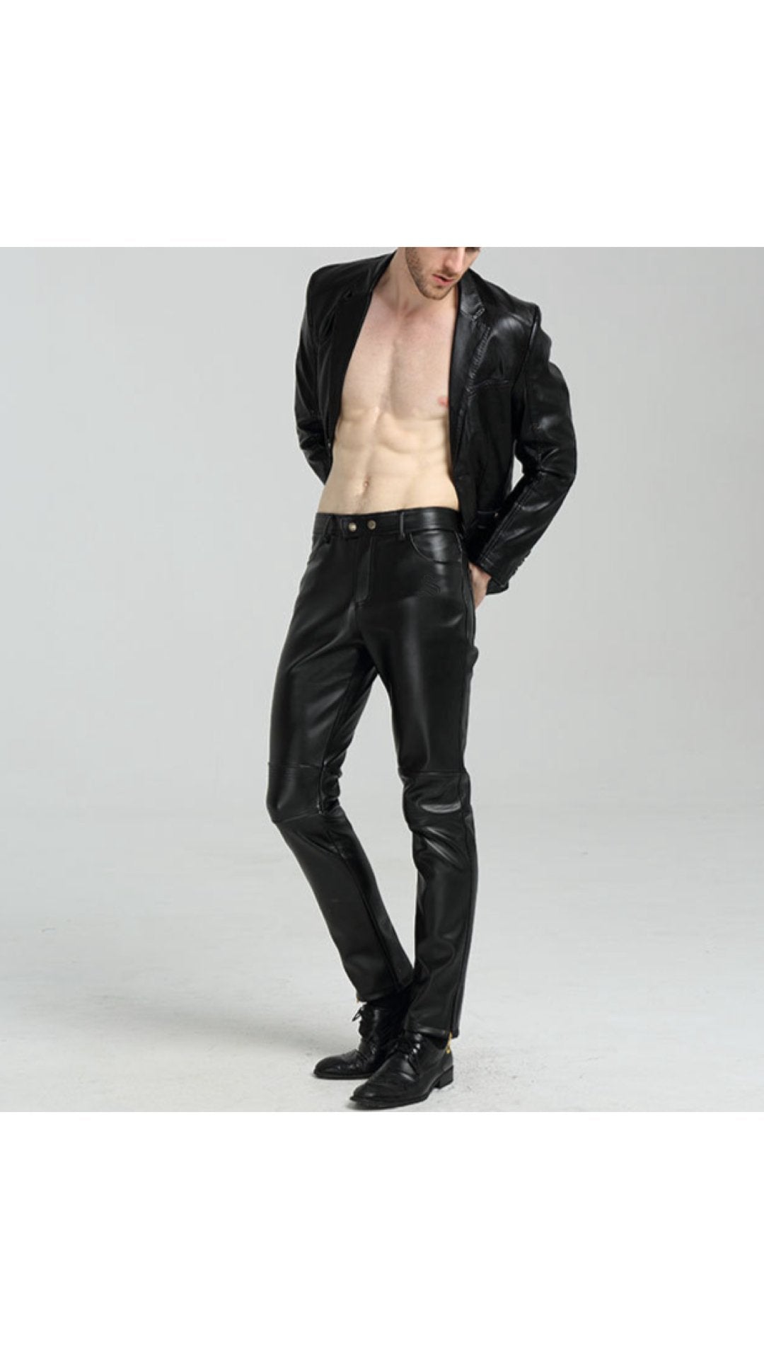 Bukalo - Pu leather Pants for Men - Sarman Fashion - Wholesale Clothing Fashion Brand for Men from Canada