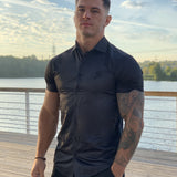 Clean Cut - Black Shirt for Men (PRE-ORDER DISPATCH DATE 25 SEPTEMBER) - Sarman Fashion - Wholesale Clothing Fashion Brand for Men from Canada