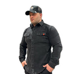 Cowboy #2 - Black Long Sleeves Jeans Shirt for Men - Sarman Fashion - Wholesale Clothing Fashion Brand for Men from Canada