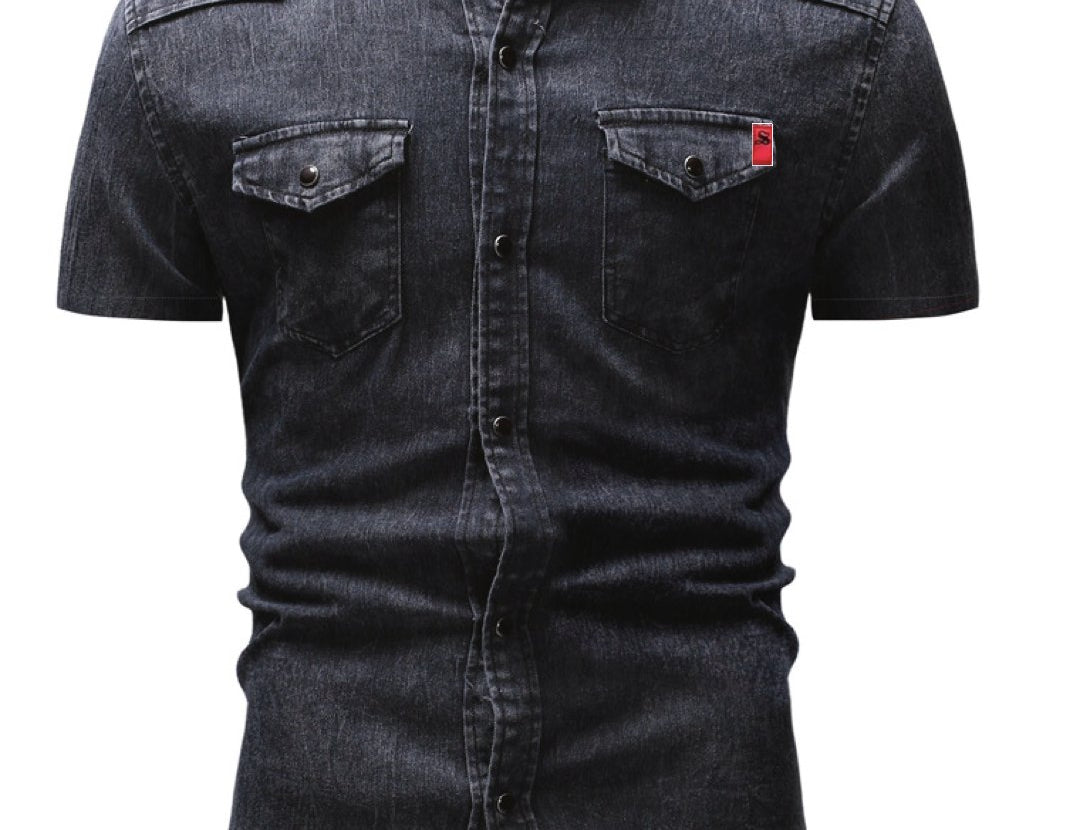 Cowboy #7 - Short Sleeves Shirt for Men - Sarman Fashion - Wholesale Clothing Fashion Brand for Men from Canada