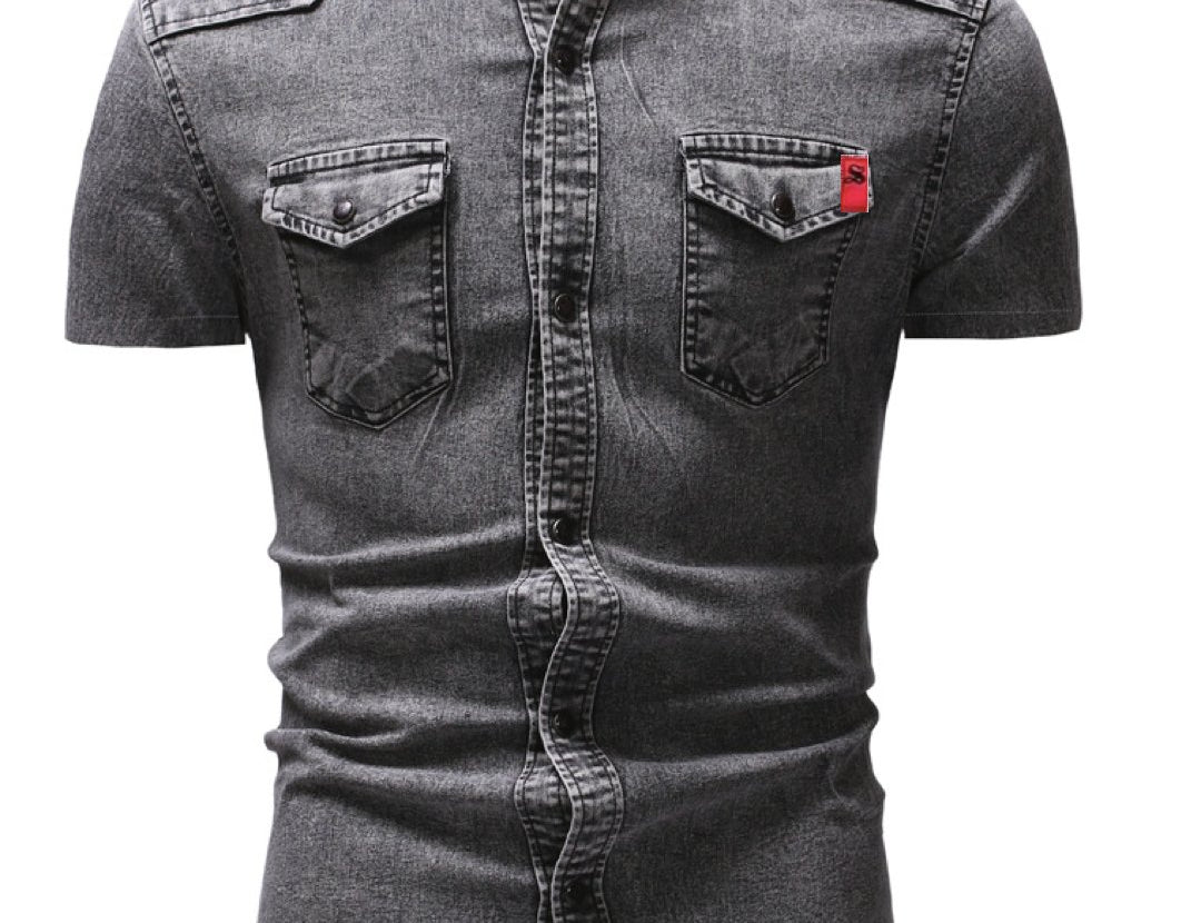 Cowboy #7 - Short Sleeves Shirt for Men - Sarman Fashion - Wholesale Clothing Fashion Brand for Men from Canada