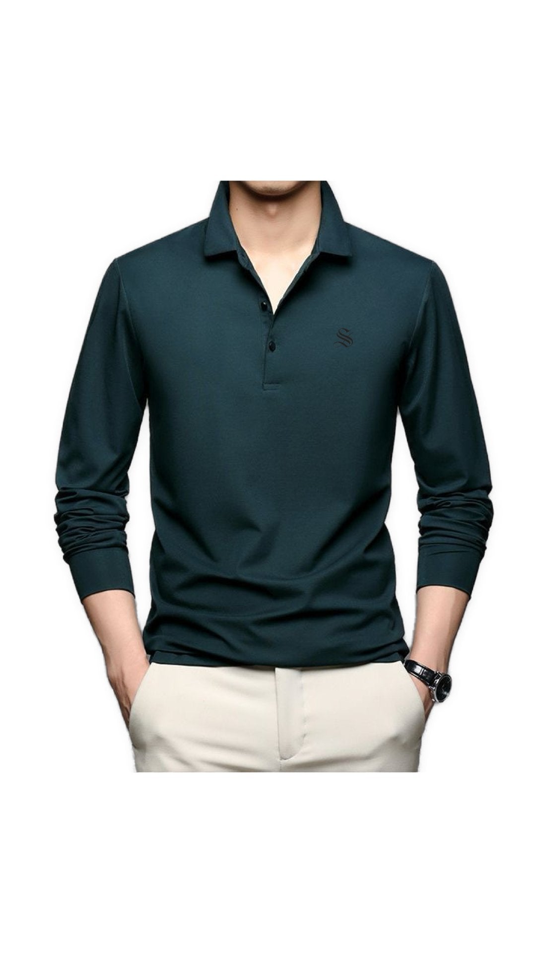Dustin - Long Sleeves Polo Shirt for Men - Sarman Fashion - Wholesale Clothing Fashion Brand for Men from Canada