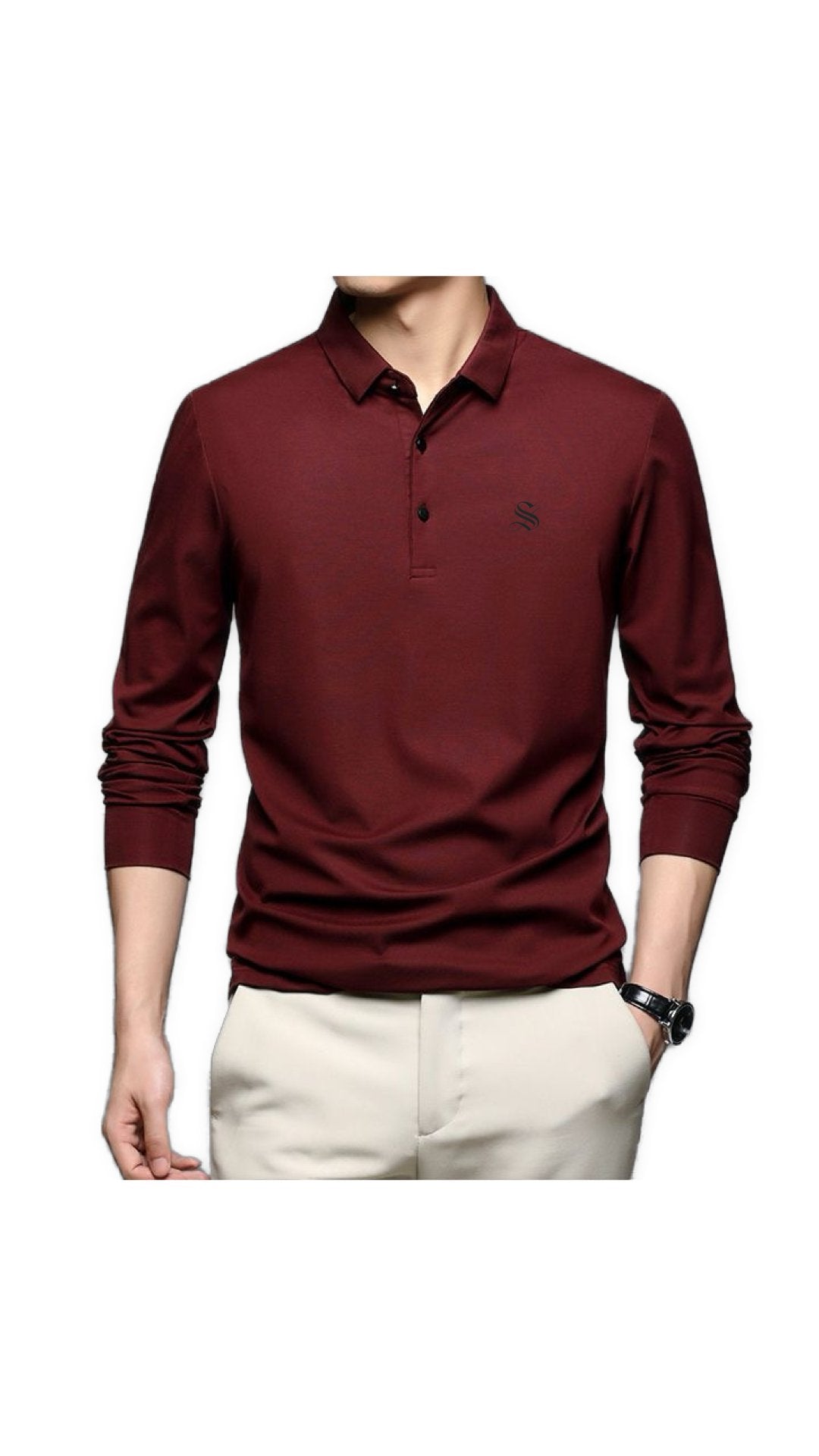 Dustin - Long Sleeves Polo Shirt for Men - Sarman Fashion - Wholesale Clothing Fashion Brand for Men from Canada