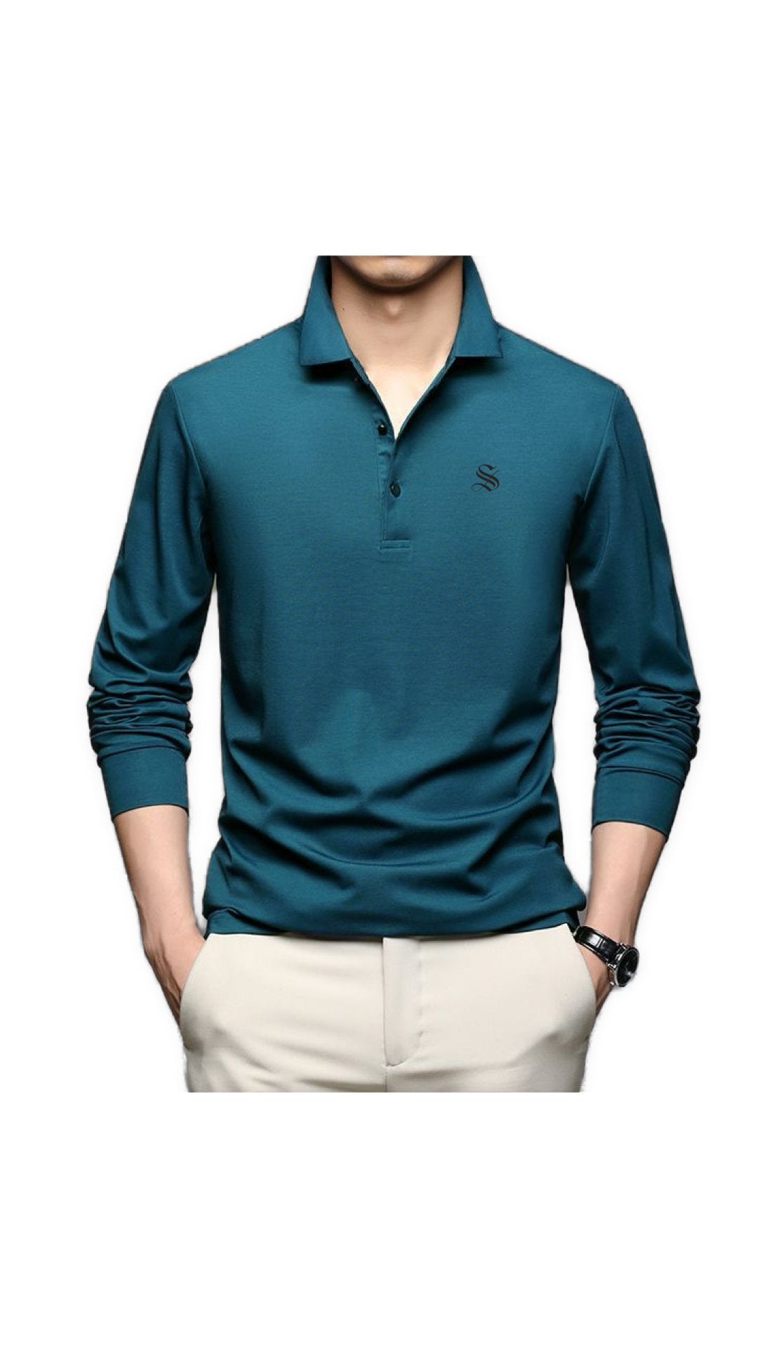Dustin - Long Sleeves Polo Shirt for Men - Sarman Fashion - Wholesale Clothing Fashion Brand for Men from Canada