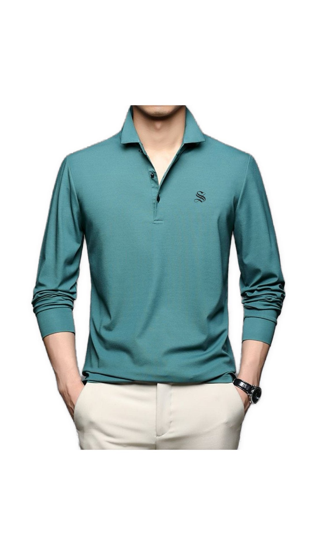Dustin - Long Sleeves Polo Shirt for Men - Sarman Fashion - Wholesale Clothing Fashion Brand for Men from Canada
