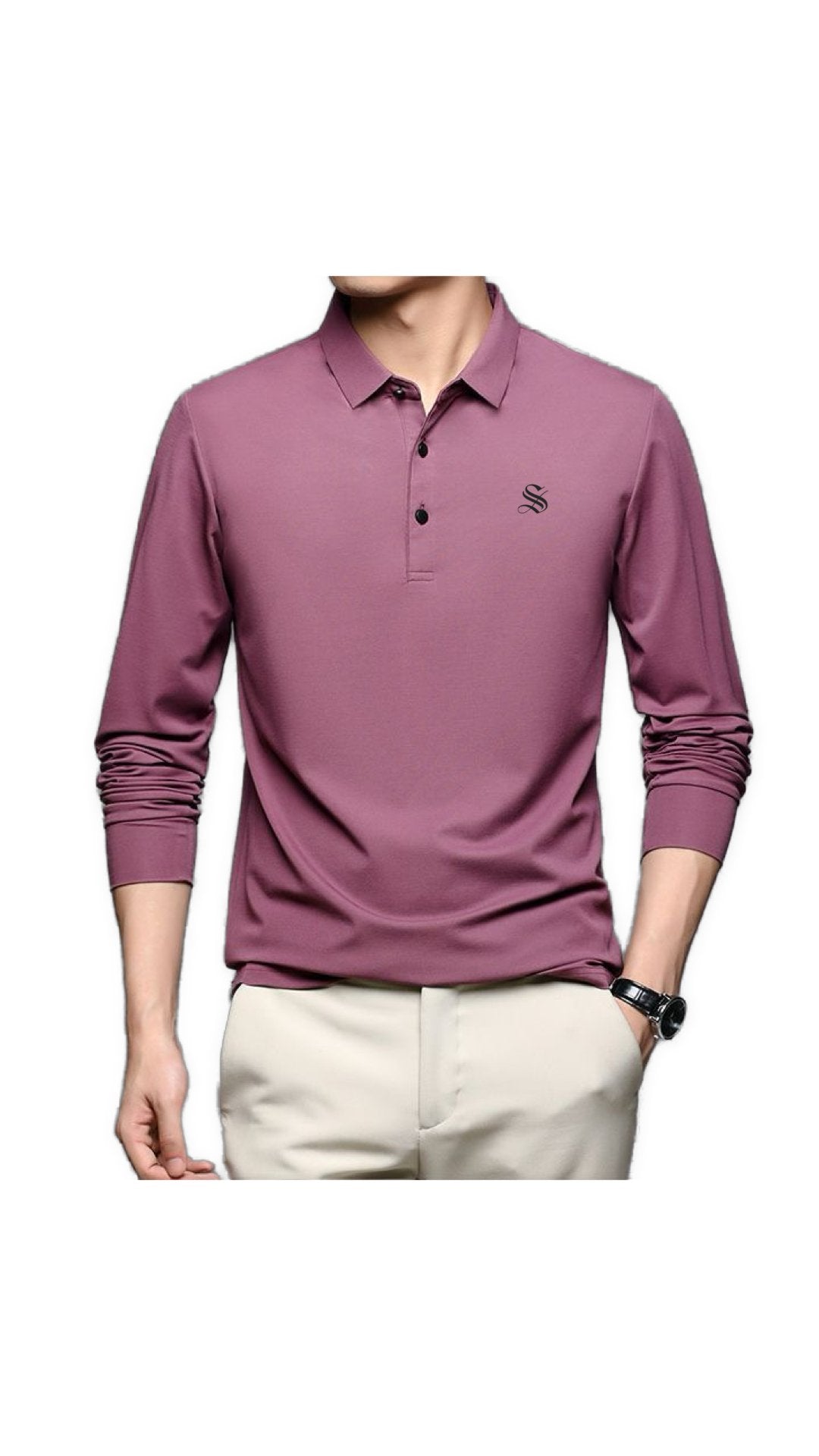 Dustin - Long Sleeves Polo Shirt for Men - Sarman Fashion - Wholesale Clothing Fashion Brand for Men from Canada