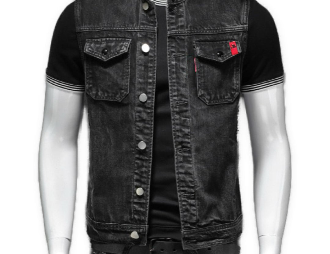 ERTY 2 - Sleeveless Jeans Jacket for Men - Sarman Fashion - Wholesale Clothing Fashion Brand for Men from Canada