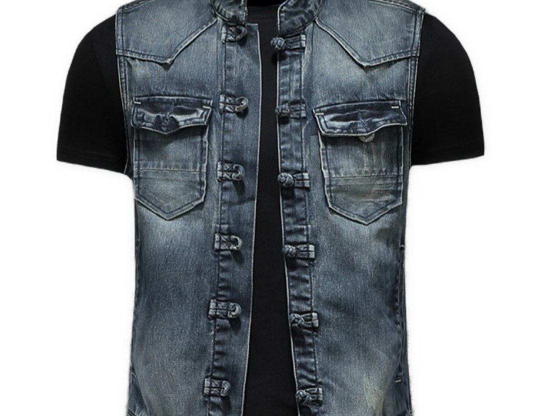 ERTY 3 - Sleeveless Jeans Jacket for Men - Sarman Fashion - Wholesale Clothing Fashion Brand for Men from Canada