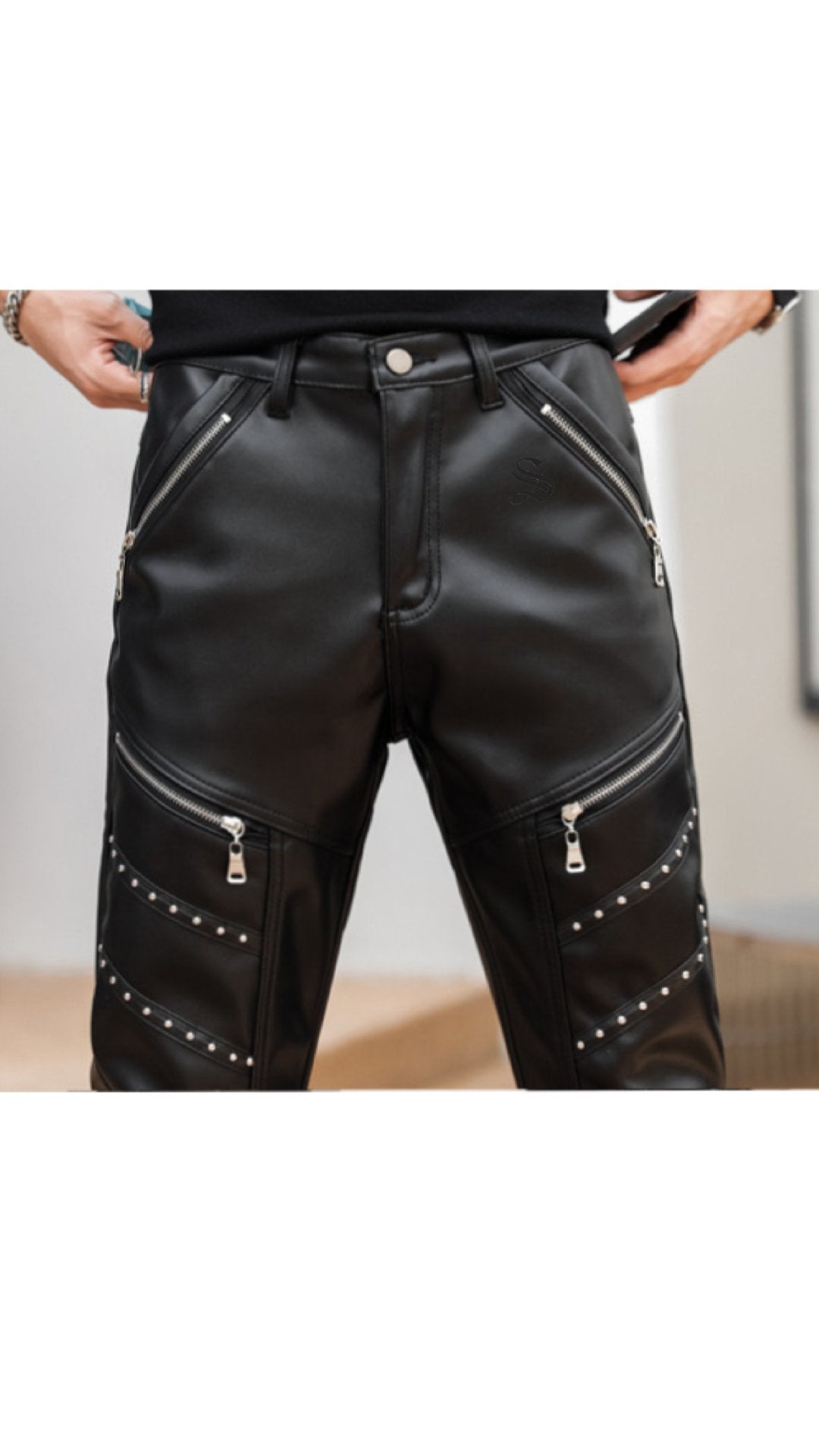 Exulibilous - Black Pu-Leather Pant’s for Men - Sarman Fashion - Wholesale Clothing Fashion Brand for Men from Canada