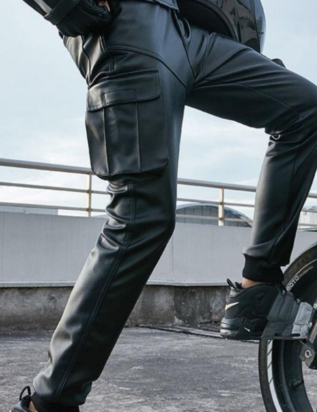 FRTU - Black Pu-Leather Pant’s for Men - Sarman Fashion - Wholesale Clothing Fashion Brand for Men from Canada
