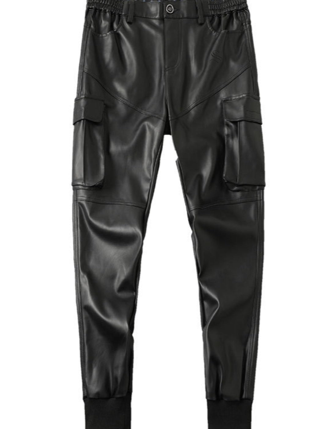FRTU - Black Pu-Leather Pant’s for Men - Sarman Fashion - Wholesale Clothing Fashion Brand for Men from Canada