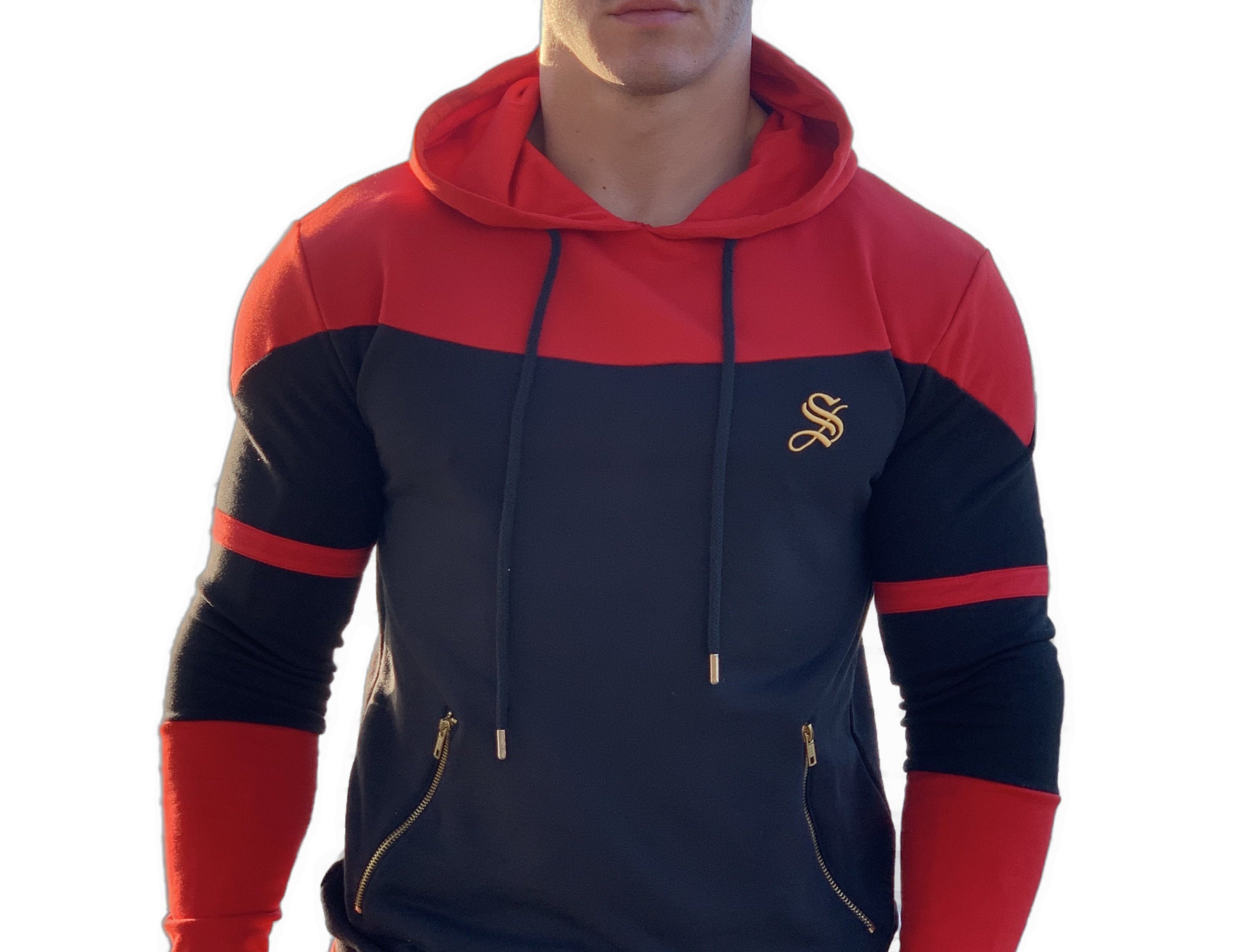 Futurity - Black/Red Hoodie for Men (PRE-ORDER DISPATCH DATE 25 September 2024) - Sarman Fashion - Wholesale Clothing Fashion Brand for Men from Canada