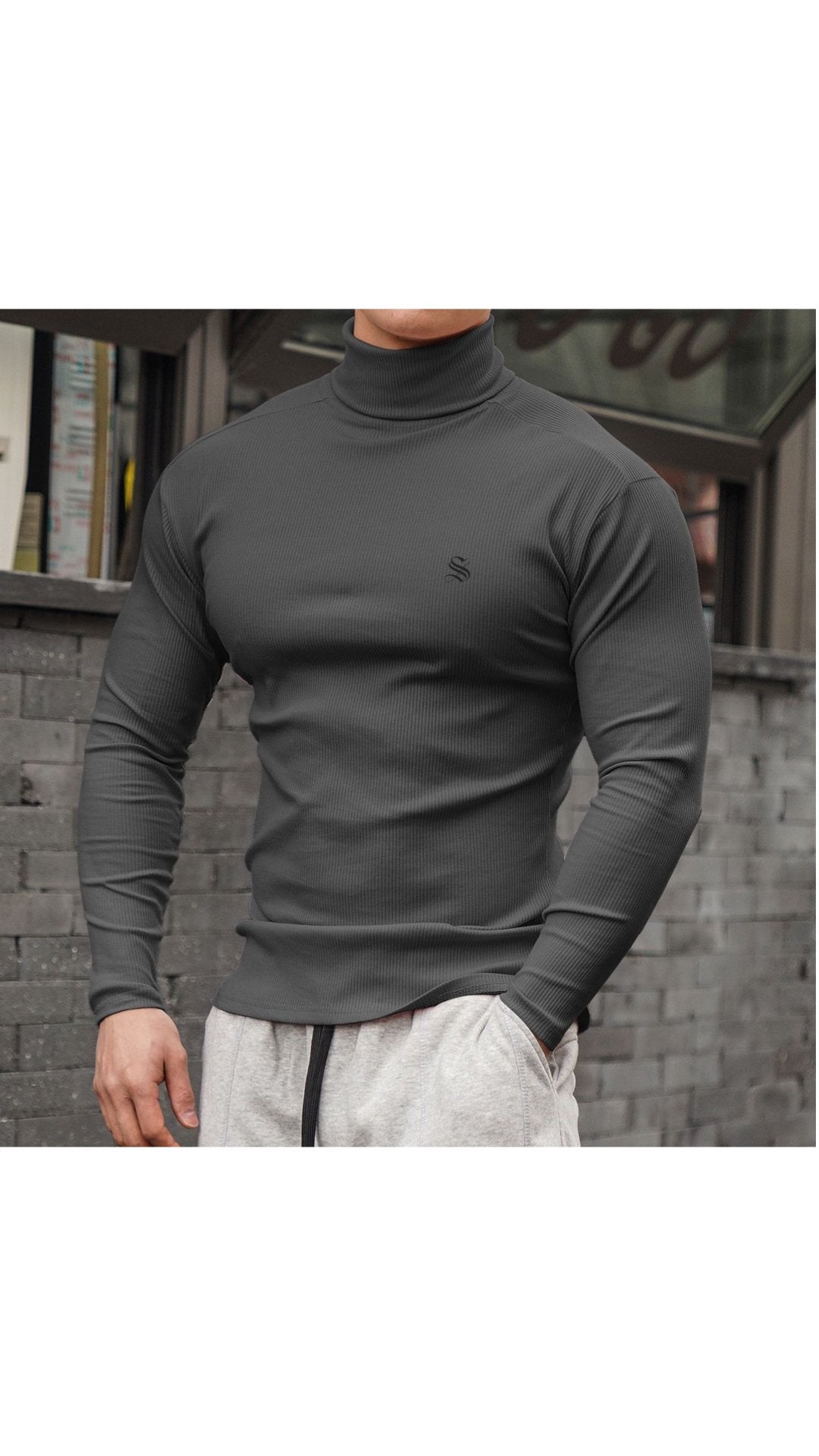 Hogul 3 - High Neck Long Sleeve Shirt for Men - Sarman Fashion - Wholesale Clothing Fashion Brand for Men from Canada