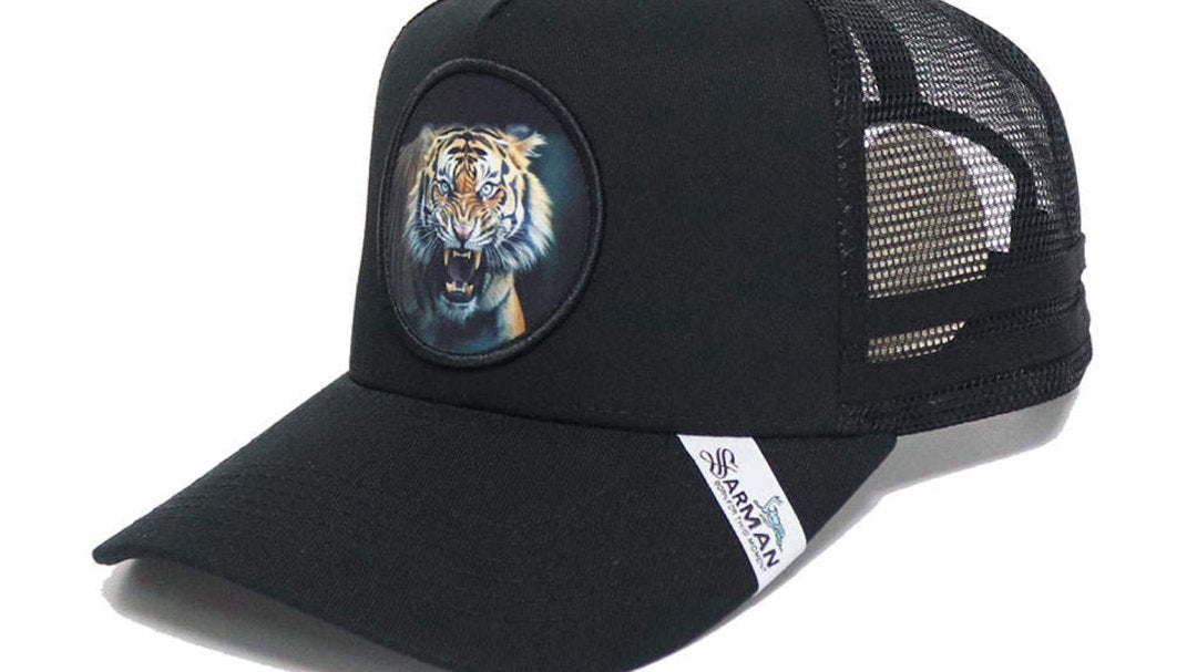 InRage Tiger - Unisex Black Cap (PRE-ORDER DISPATCH DATE 20 January 2024) - Sarman Fashion - Wholesale Clothing Fashion Brand for Men from Canada