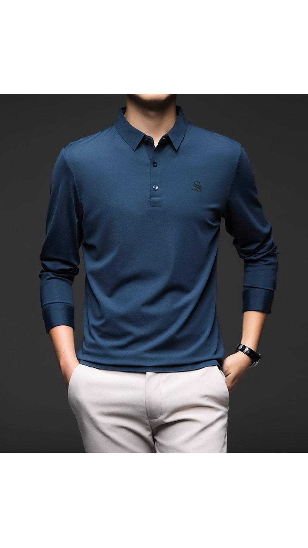 Kingurila - Long Sleeves Polo Shirt for Men - Sarman Fashion - Wholesale Clothing Fashion Brand for Men from Canada