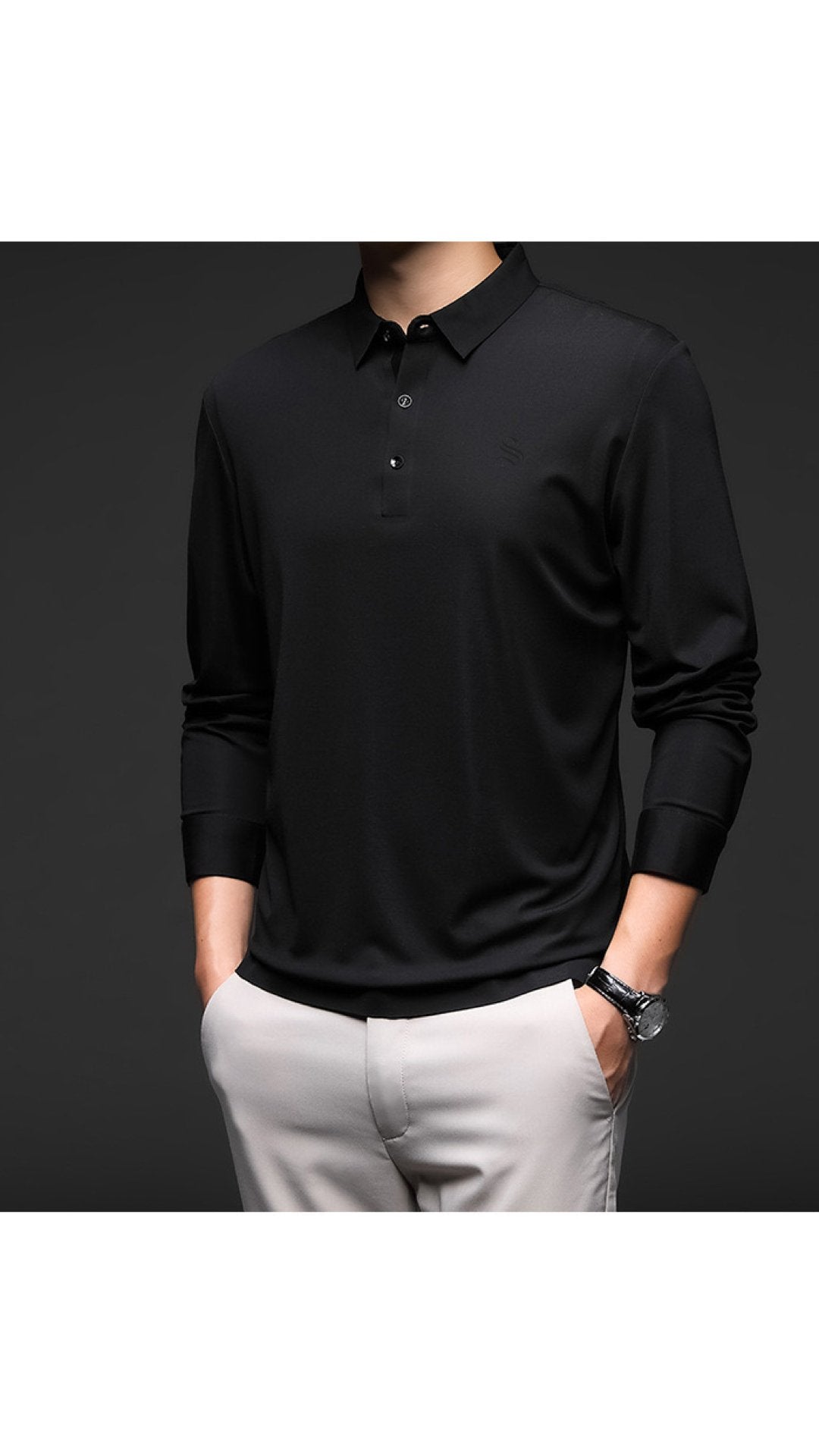 Kingurila - Long Sleeves Polo Shirt for Men - Sarman Fashion - Wholesale Clothing Fashion Brand for Men from Canada