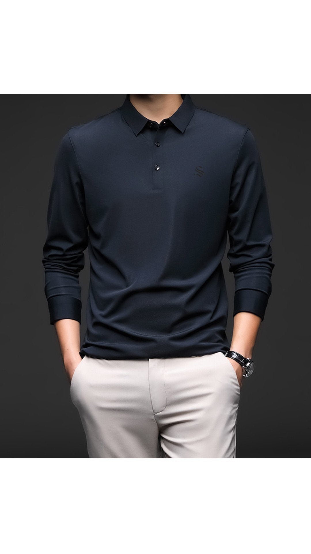 Kingurila - Long Sleeves Polo Shirt for Men - Sarman Fashion - Wholesale Clothing Fashion Brand for Men from Canada