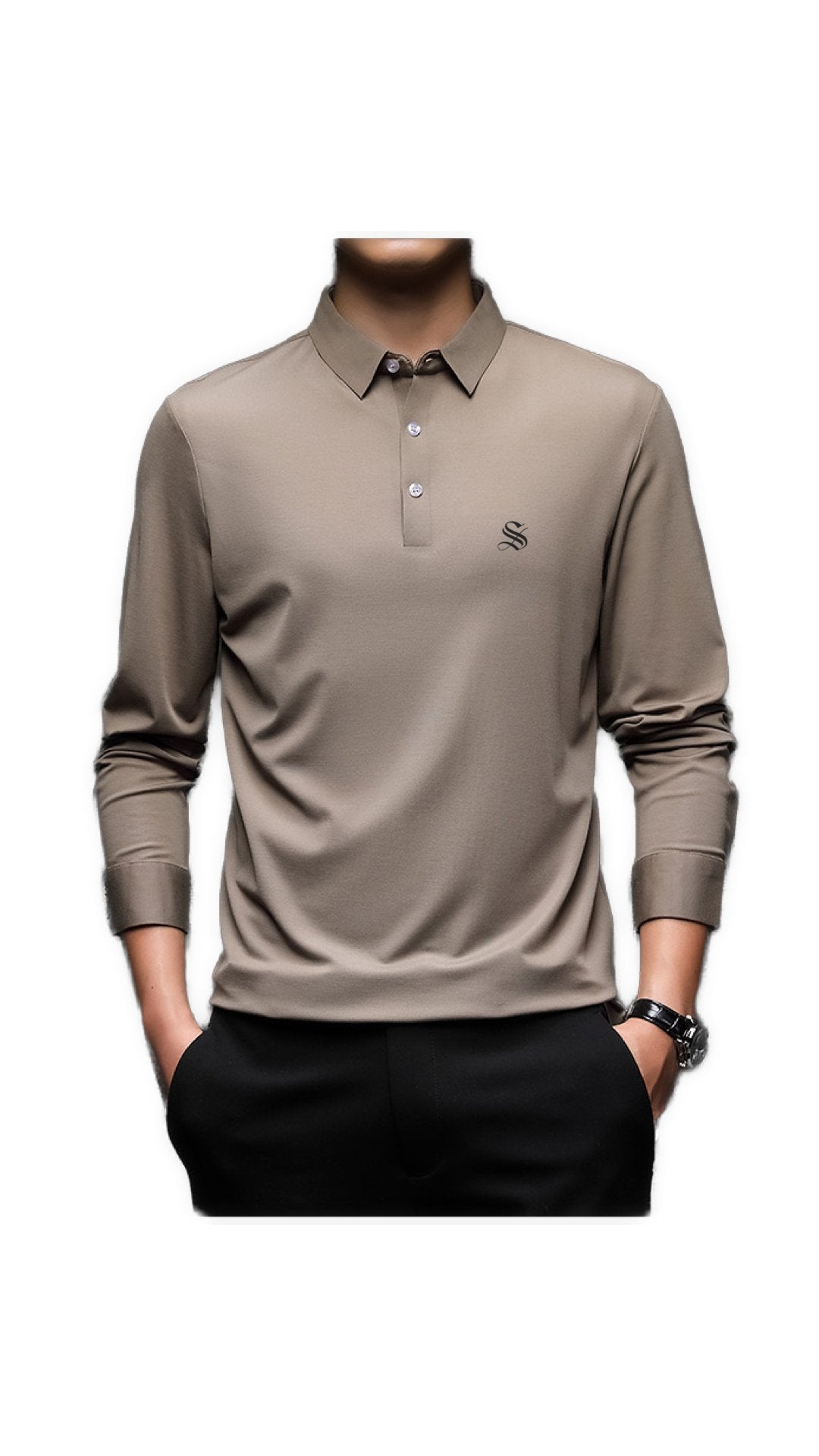 Kingurila - Long Sleeves Polo Shirt for Men - Sarman Fashion - Wholesale Clothing Fashion Brand for Men from Canada
