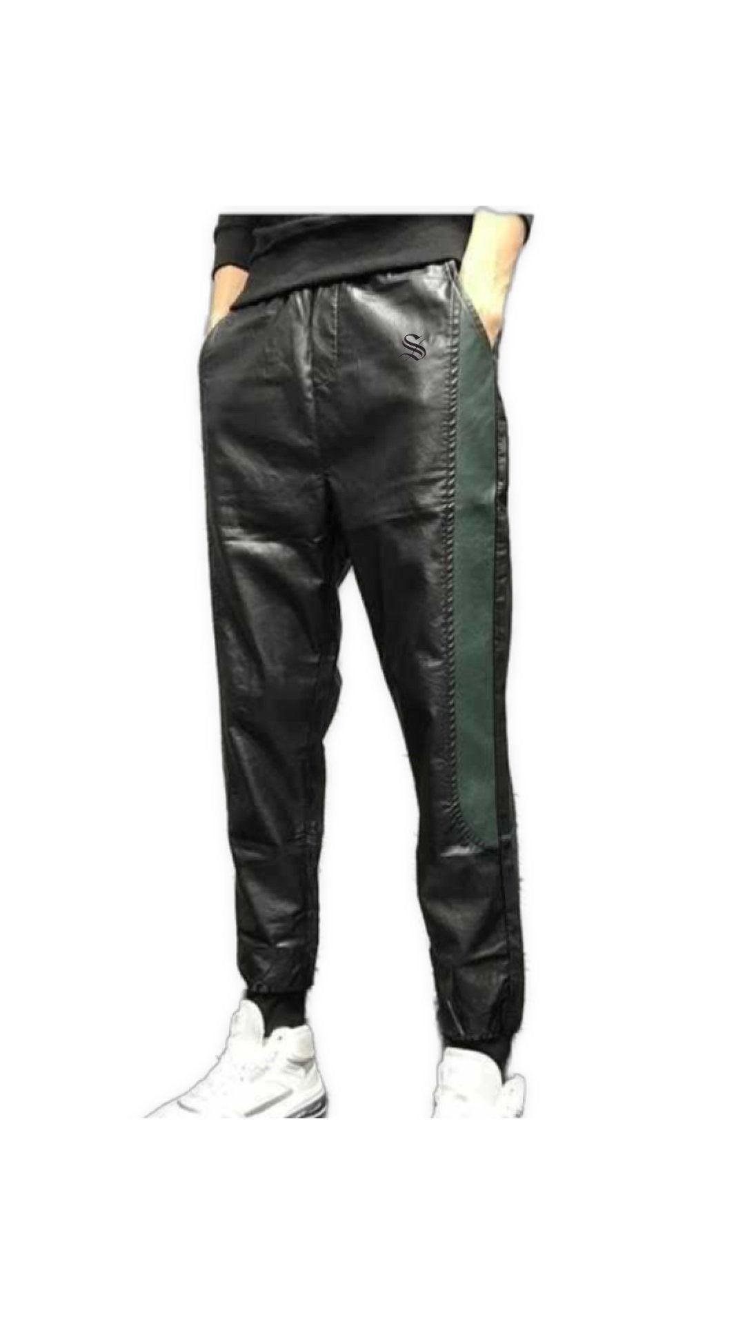 Kugoku - Black Pu-Leather Pant’s for Men - Sarman Fashion - Wholesale Clothing Fashion Brand for Men from Canada