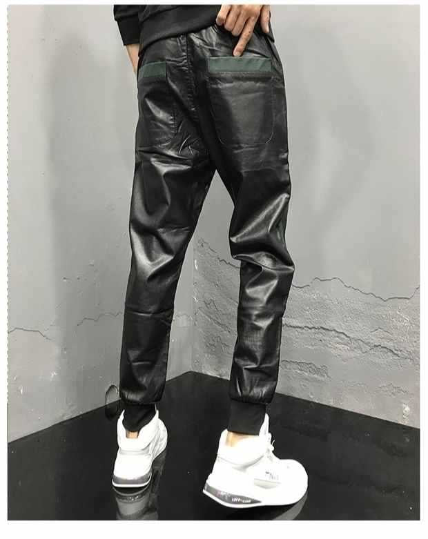 Kugoku - Black Pu-Leather Pant’s for Men - Sarman Fashion - Wholesale Clothing Fashion Brand for Men from Canada