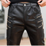 Kurdino - Black Pu-Leather Pant’s for Men - Sarman Fashion - Wholesale Clothing Fashion Brand for Men from Canada