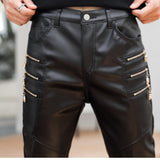 Kurdino - Black Pu-Leather Pant’s for Men - Sarman Fashion - Wholesale Clothing Fashion Brand for Men from Canada