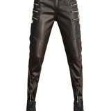 Kurdino - Black Pu-Leather Pant’s for Men - Sarman Fashion - Wholesale Clothing Fashion Brand for Men from Canada