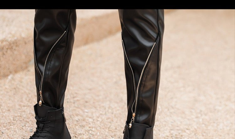Kurdino - Black Pu-Leather Pant’s for Men - Sarman Fashion - Wholesale Clothing Fashion Brand for Men from Canada