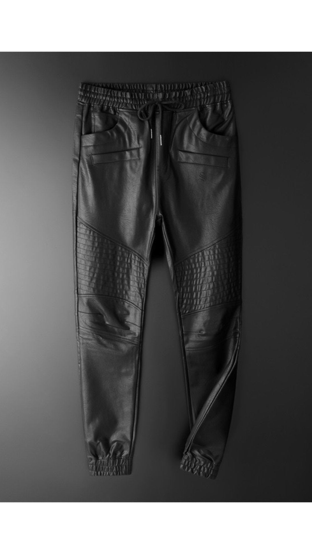 Luodria - Pu Leather Joggers for Men - Sarman Fashion - Wholesale Clothing Fashion Brand for Men from Canada